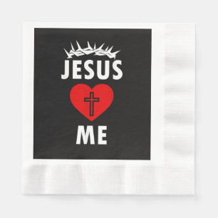 Jesus Loves ME Christen Religious Napkins
