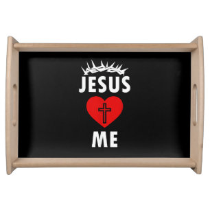 Jesus Loves ME Christen Religious Serving Tray