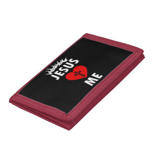 Jesus Loves ME Christen Religious Tri-fold Wallet