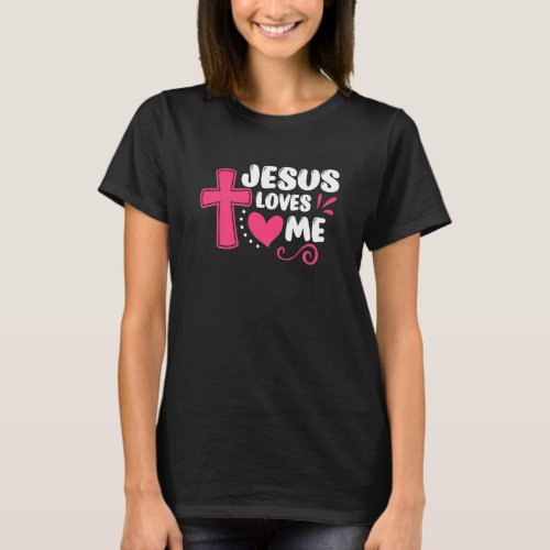 Jesus Loves Me Christian Cross Easter Day Family O T_Shirt