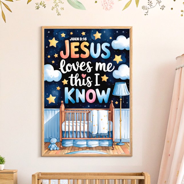 Jesus Loves Me Christian Nursery Kids Wall Art (Creator Uploaded)