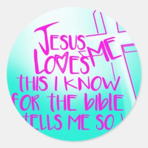 Jesus Loves Me Classic Round Sticker