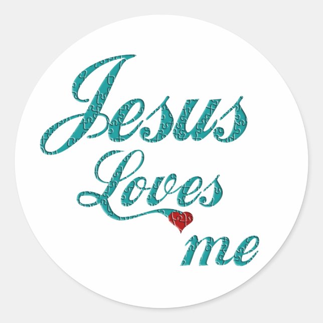 Jesus Loves me Classic Round Sticker (Front)