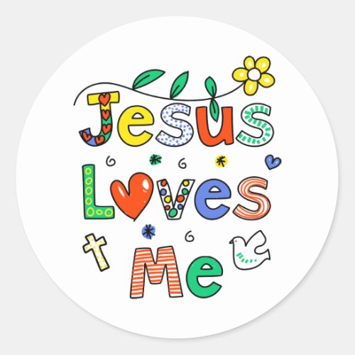 Jesus Loves Me Classic Round Sticker