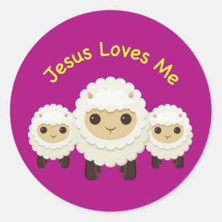Jesus Loves Me Cross shepherd sheep Sticker