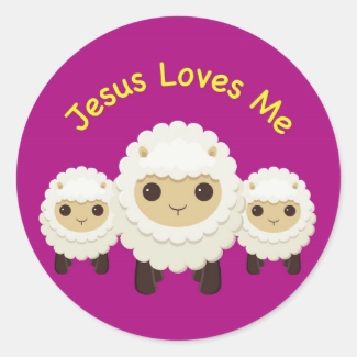 Jesus Loves Me Cross shepherd sheep Sticker