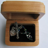 Jesus Loves Me Cute Christening Wooden Jewelry Box (Open)