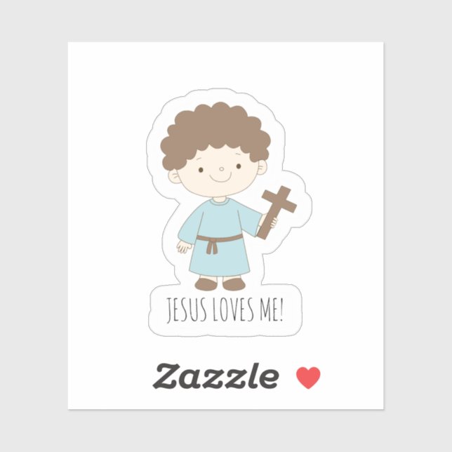 “Jesus Loves Me” cute Christian sticker (Sheet)
