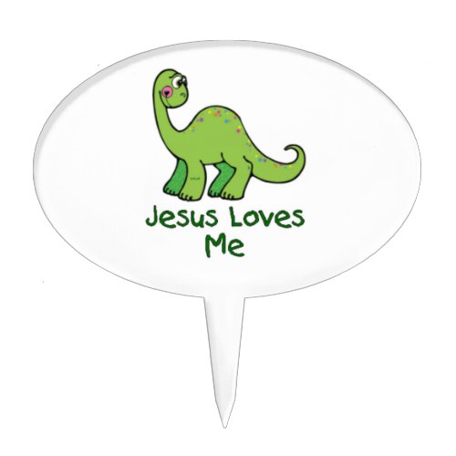Jesus Loves Me Dinosaur Cake Topper