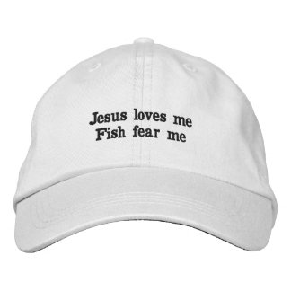 Jesus loves me Fish fear me Embroidered Baseball Cap