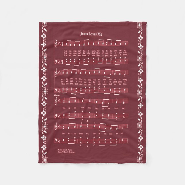 JESUS LOVES ME FLEECE BLANKET (Front)