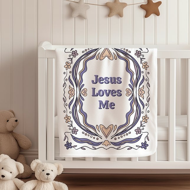 Jesus Loves Me Fleece Blanket Christian Gift  (Creator Uploaded)