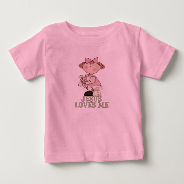 Jesus Loves Me Girl Baby T-Shirt (Front)