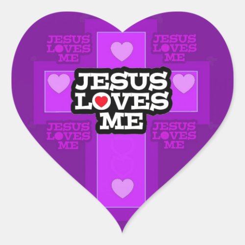 Jesus Loves Me Heart Sticker