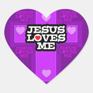 Jesus Loves Me. Heart Sticker