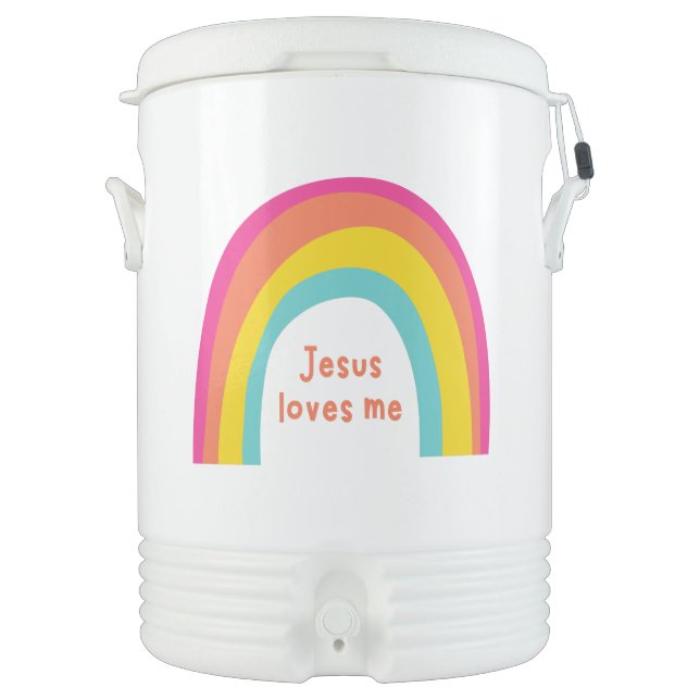 Jesus loves me Igloo Beverage Cooler (Front)