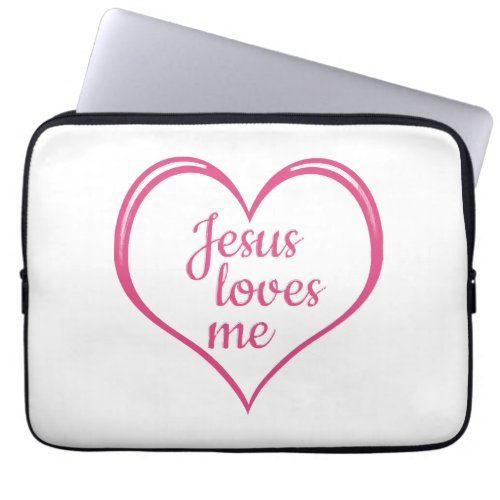 JESUS LOVES ME in Heart Laptop Sleeve