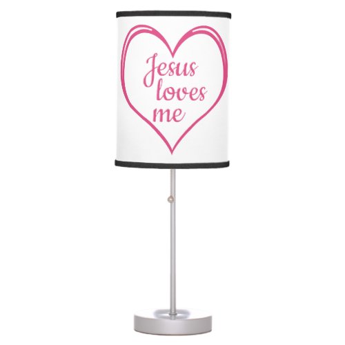 JESUS LOVES ME in Heart Table Lamp