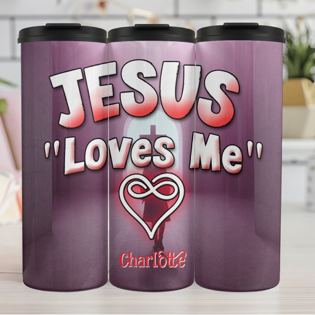 Jesus Loves Me: Infinite Heart Thermal Tumbler (Creator Uploaded)