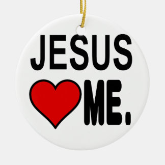 Jesus Loves Me Jesus Gifts Ceramic Ornament