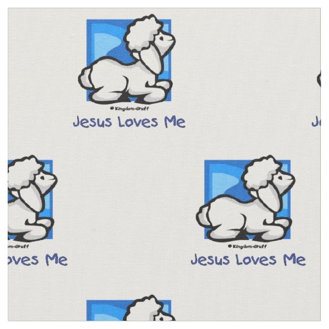 Jesus Loves Me Lamb Fabric (Close Up)