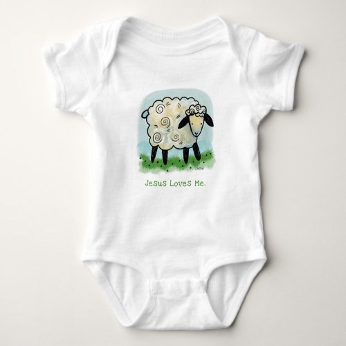 Jesus Loves Me Little Lamb Onsie Baby Bodysuit