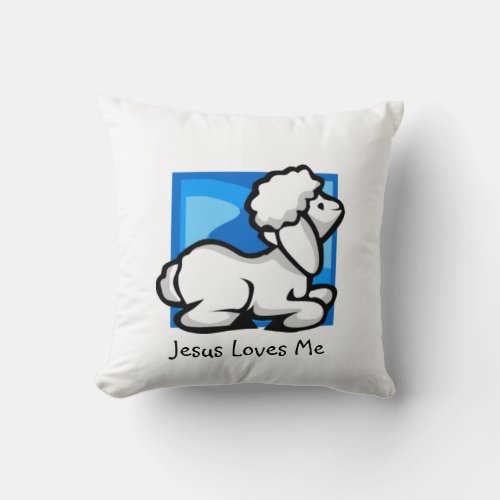 Jesus Loves Me Little Lamb Pillow