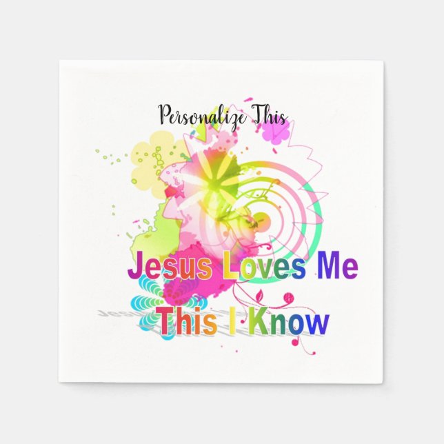 Jesus Loves Me napkin (Front)