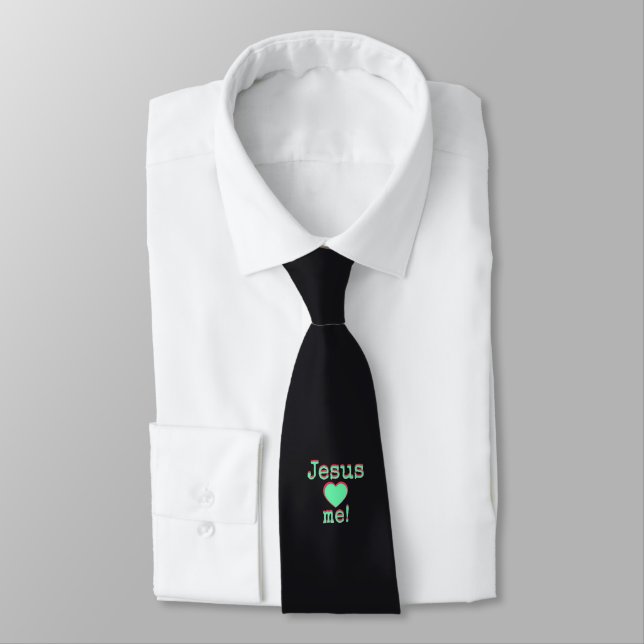 Jesus loves ♥ me! neck tie (Tied)