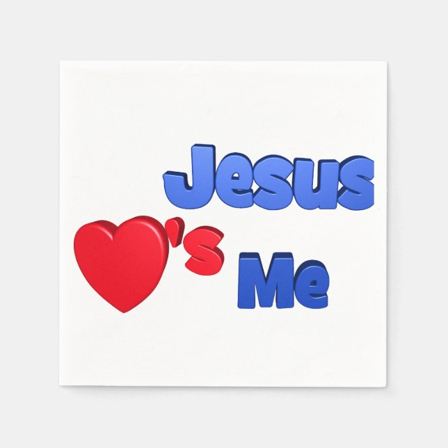 Jesus loves me paper napkins (Front)