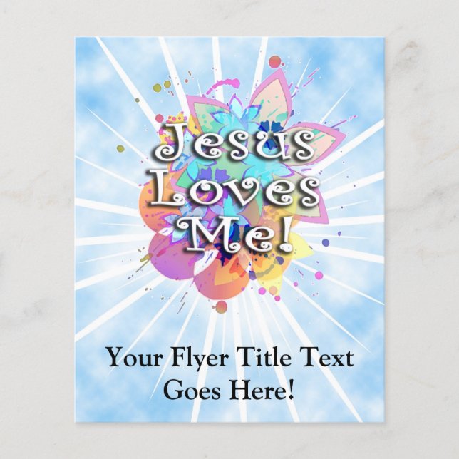 Jesus Loves Me, Pastel Watercolor Flyer (Front)