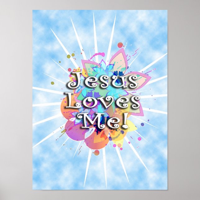Jesus Loves Me, Pastel Watercolor Poster (Front)