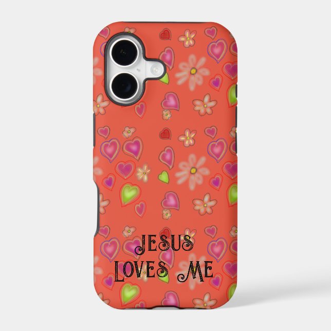 “Jesus Loves Me" Peach  Case-Mate iPhone Case (Back)