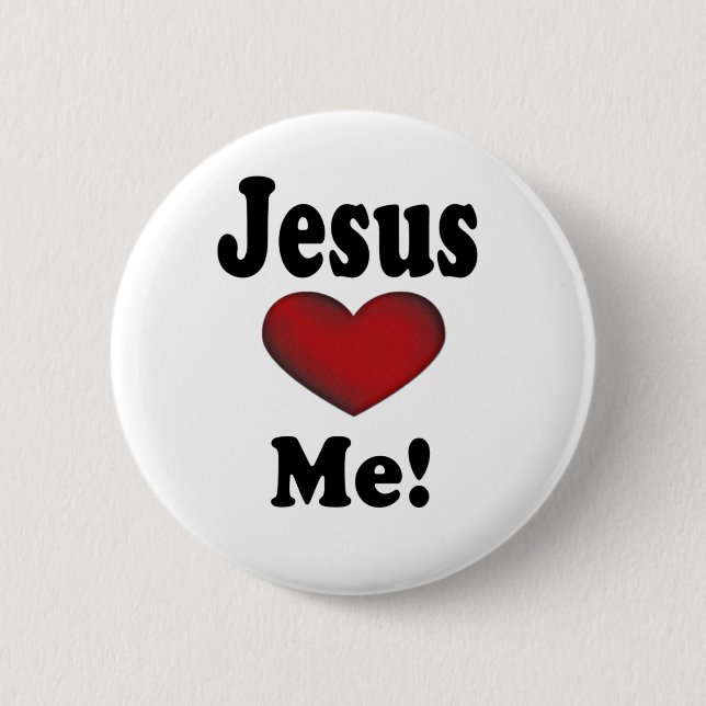 Jesus Loves Me Pinback Button (Front)