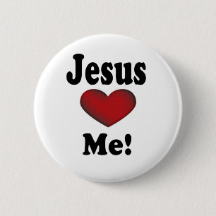 Jesus Loves Me Pinback Button