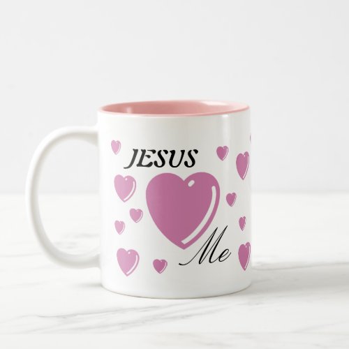 JESUS Loves Me _ Pink Two_Tone Coffee Mug