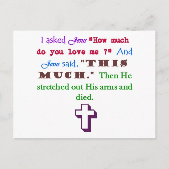 Jesus Loves Me Postcard (Front)