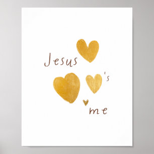 Jesus loves me Prints Posters digital hearts