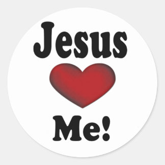 Jesus Loves Me Round Stickers