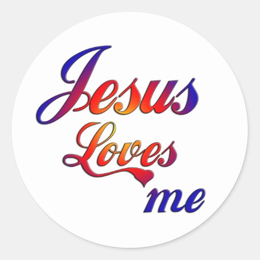 Jesus Loves me Classic Round Sticker | Zazzle