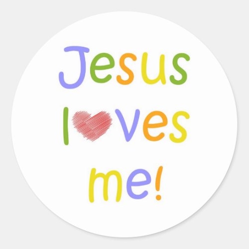 Jesus Loves Me StickerWhite Classic Round Sticker