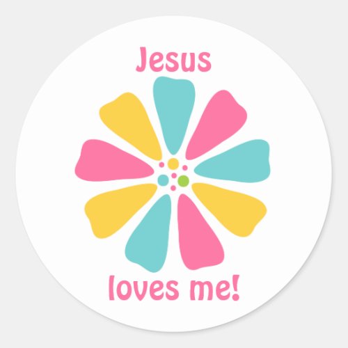 Jesus Loves Me Sunday School Classic Round Sticker