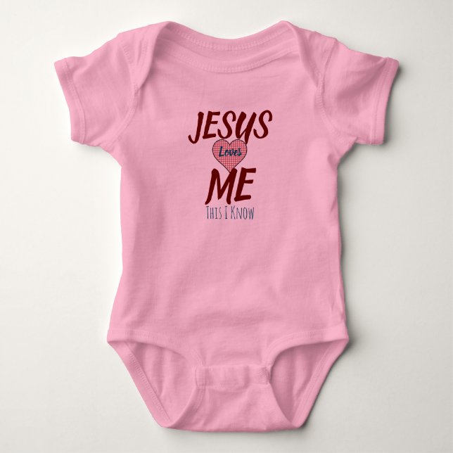 Jesus Loves Me This I Know Baby Bodysuit (Front)