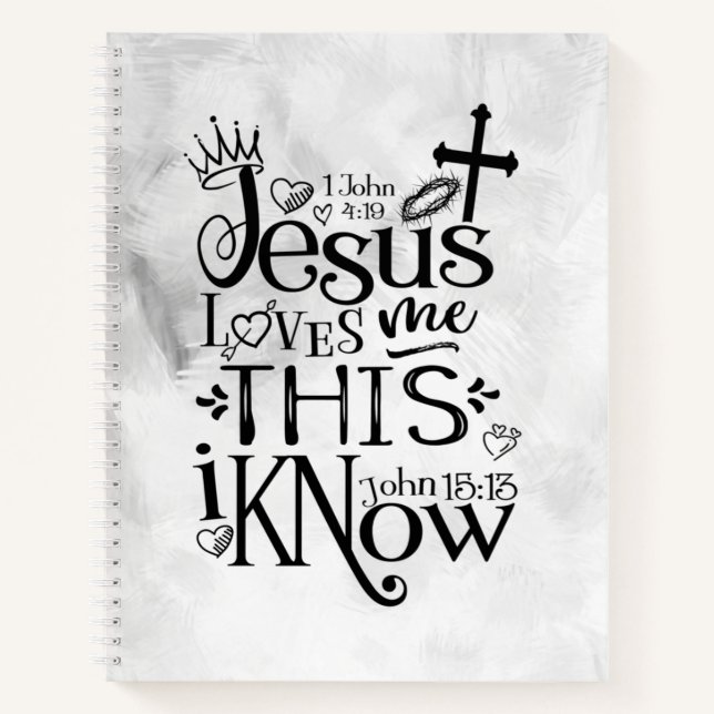 JESUS LOVES ME THIS I KNOW Christian Scripture Art Notebook (Front)