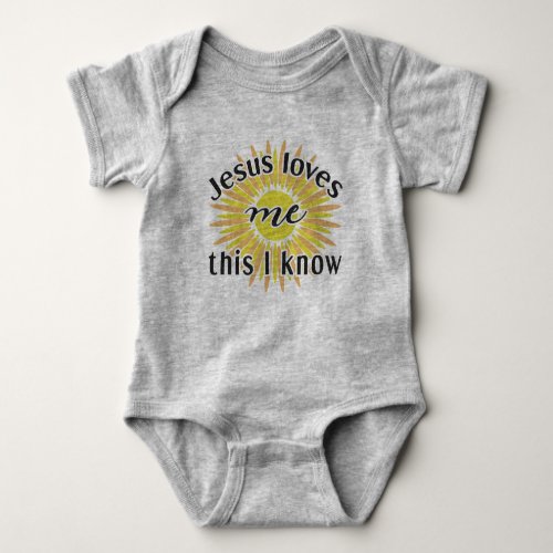 Jesus loves me this I know cute sunflower Baby Bodysuit