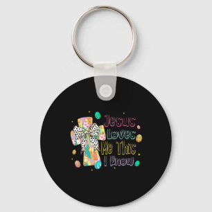 Jesus Loves Me This I Know Easter Christian Bible Keychain