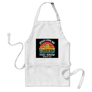 Jesus Loves Me This I Know Excavator Christian Adult Apron