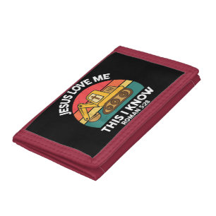 Jesus Loves Me This I Know Excavator Christian Trifold Wallet