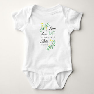 Jesus loves me this I know, for the bible tells me Baby Bodysuit
