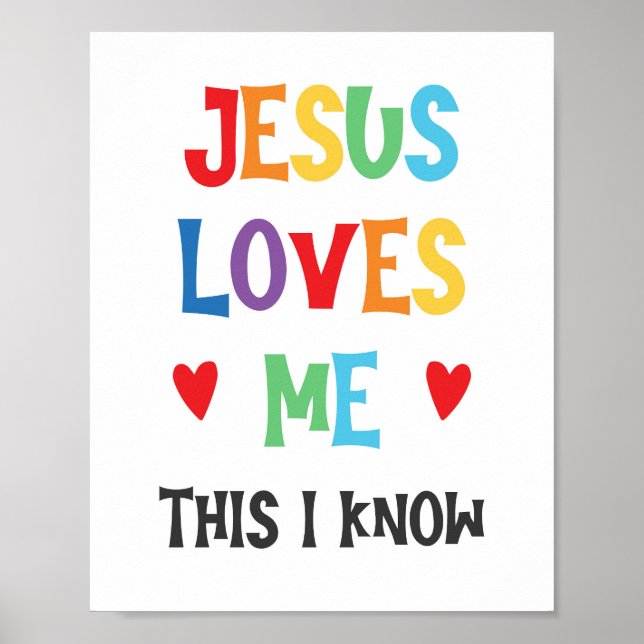 Jesus Loves Me This I Know Kids Christian Poster (Front)